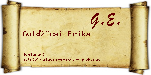Gulácsi Erika névjegykártya